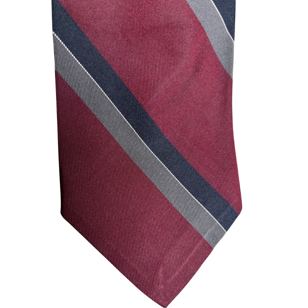 Robert Talbott for Muse's Striped Burgundy‎ Gray Necktie Men's Tie Atlanta VTG